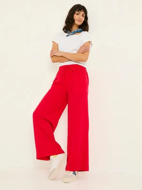 Fat Face Trousers and Leggings Women Bright Red Wide Leg Trousers