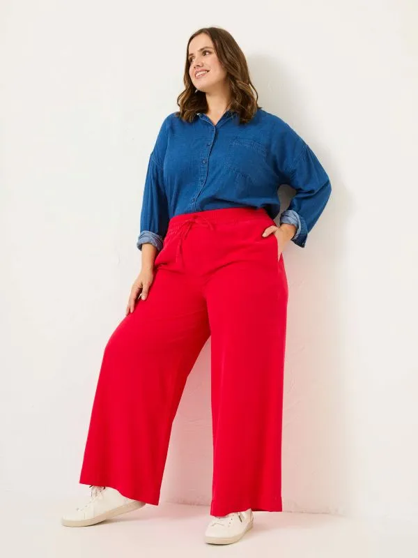 Fat Face Trousers and Leggings Women Bright Red Wide Leg Trousers
