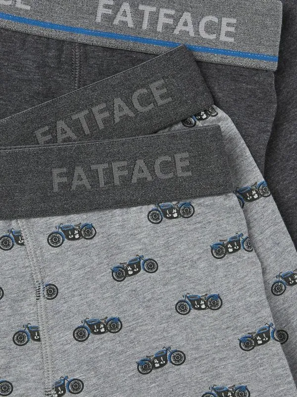 Fat Face Underwear Men Grey 2 Pack Of Motorbike Boxers