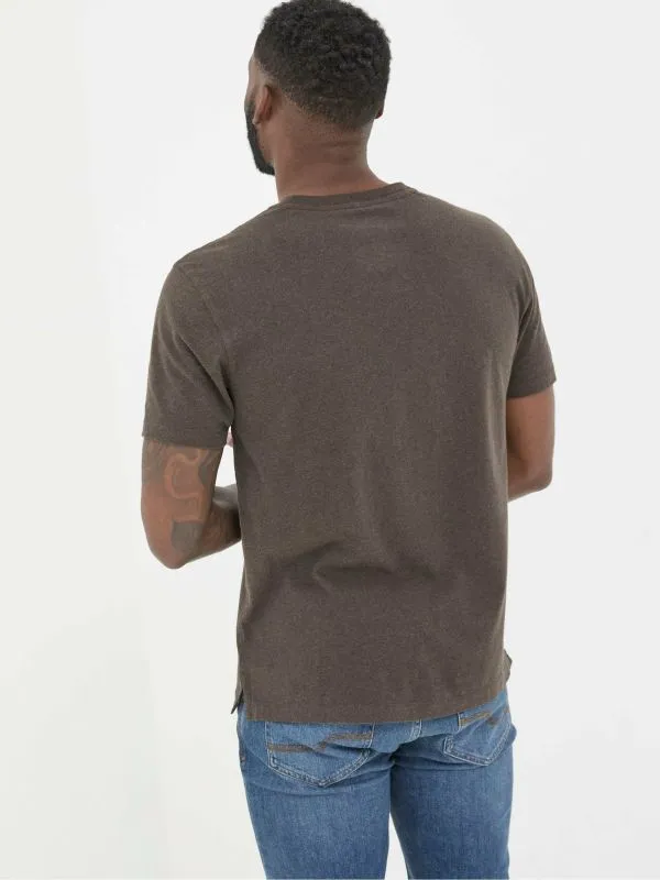 Fat Face Wardrobe Staples Men Lulworth Brown 100 Cotton Organic Crew TShirt