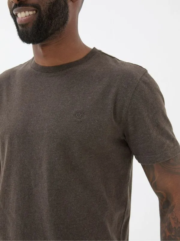 Fat Face Wardrobe Staples Men Lulworth Brown 100 Cotton Organic Crew TShirt
