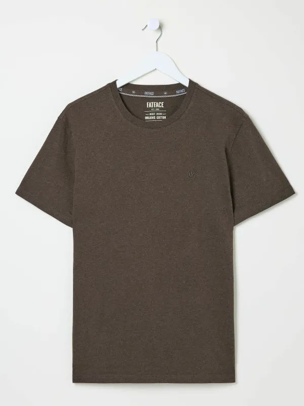Fat Face Wardrobe Staples Men Lulworth Brown 100 Cotton Organic Crew TShirt