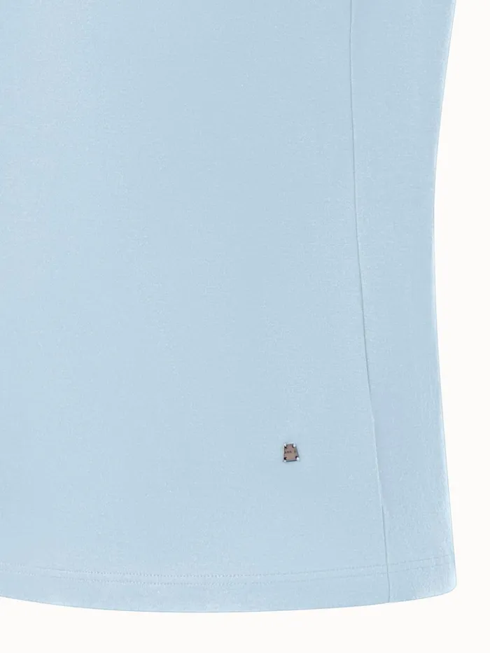 Fitted Cotton Jersey TShirt Bleached Denim Women Akris Tops