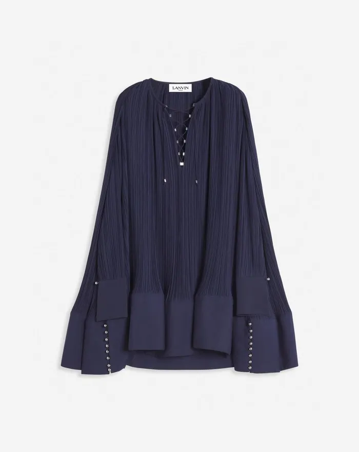 Flared Pleated Dress Japanese Ink Women Lanvin Dresses