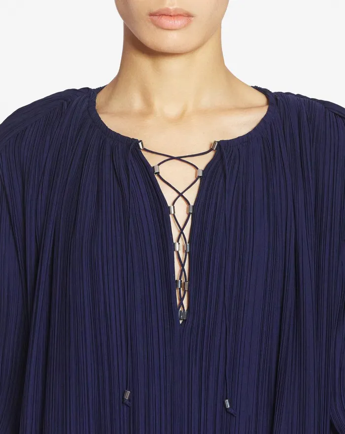 Flared Pleated Dress Japanese Ink Women Lanvin Dresses Flared Pleated Dress Japanese Ink Women Lanvin Dresses