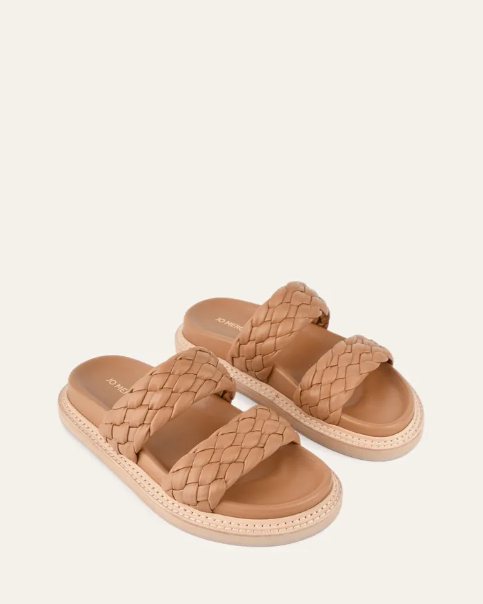 FLAT SANDALS jomercer Women Vega flat sandals toffee leather FLAT SANDALS jomercer Women Vega flat sandals toffee leather