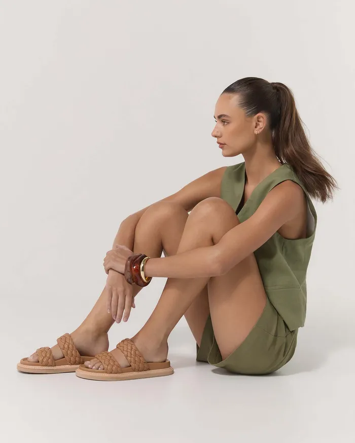 FLAT SANDALS jomercer Women Vega flat sandals toffee leather FLAT SANDALS jomercer Women Vega flat sandals toffee leather
