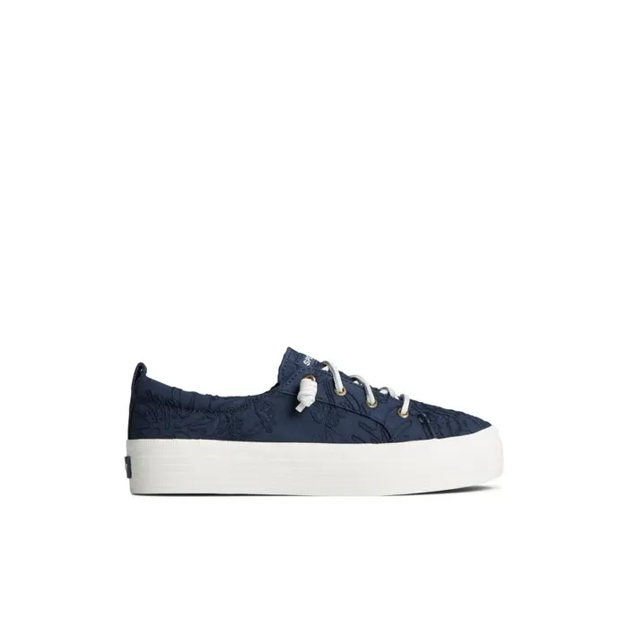 Flats Women Sperry Crest Vibe Platform Lace Platform Sneaker Navy
