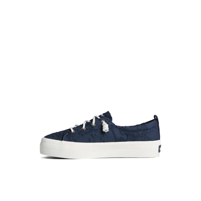 Flats Women Sperry Crest Vibe Platform Lace Platform Sneaker Navy