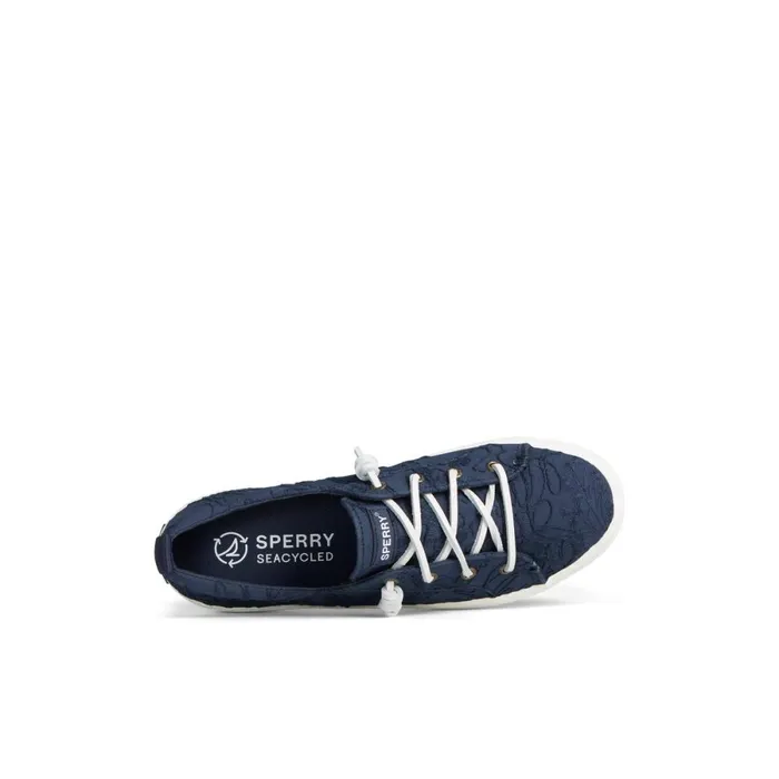 Flats Women Sperry Crest Vibe Platform Lace Platform Sneaker Navy