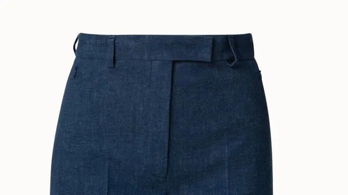 Florentina Cotton Denim Shorts Deep Blue Women Akris Pants