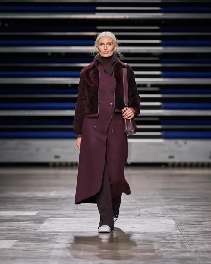 Flower Patchwork Shearling Short Jacket Blackberry Women Akris Jackets