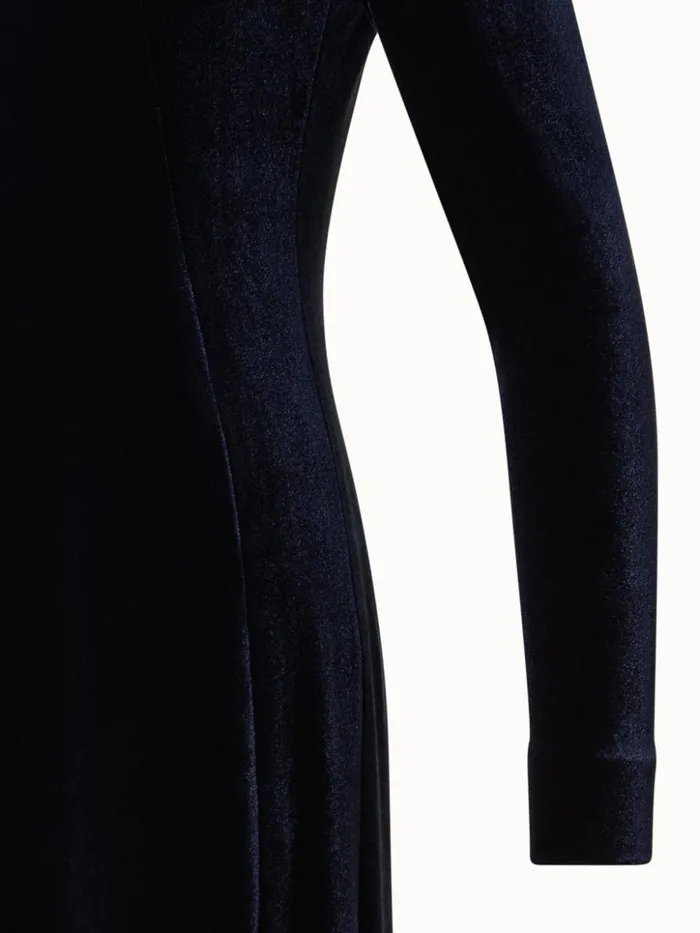 Fluid Velvet Gown Navy Women Akris Dresses