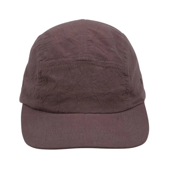 Folk Clothing Hats Gloves And Scarves 5 Panel Cap 8211 Ash Brown Crinkle 8211 Mens