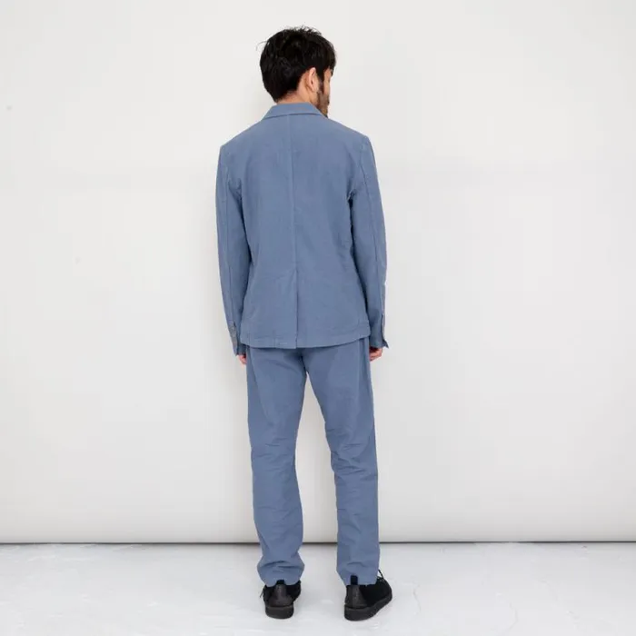 Folk Clothing Outerwear Cotton Linen Blazer 8211 Woad 8211 Mens