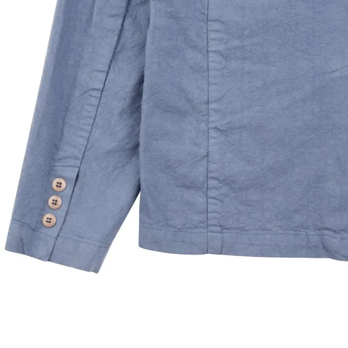 Folk Clothing Outerwear Cotton Linen Blazer 8211 Woad 8211 Mens