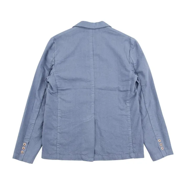 Folk Clothing Outerwear Cotton Linen Blazer 8211 Woad 8211 Mens