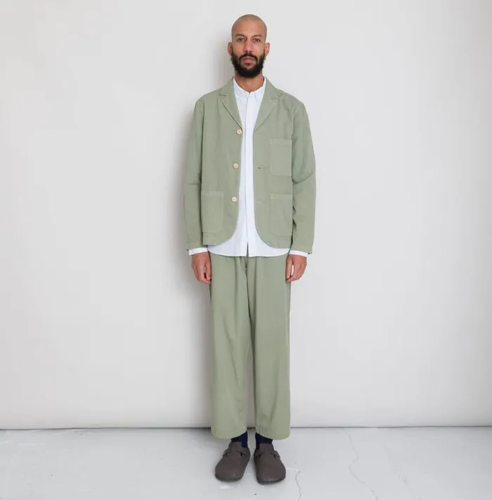 Folk Clothing Outerwear Wide Fit Blazer 8211 Sage Summer Twill 8211 Mens