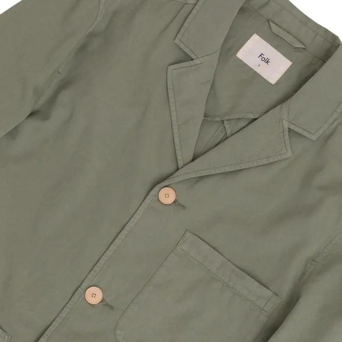 Folk Clothing Outerwear Wide Fit Blazer 8211 Sage Summer Twill 8211 Mens