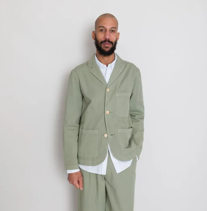 Folk Clothing Outerwear Wide Fit Blazer 8211 Sage Summer Twill 8211 Mens