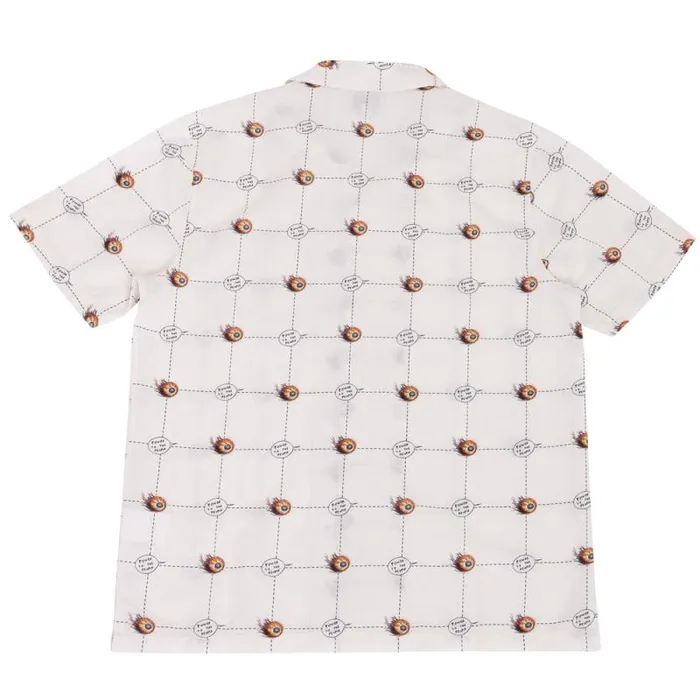 Folk Clothing Shirts DJ Short Sleeve Soft Collar Shirt 8211 Flaming Eye Grid 8211 Mens