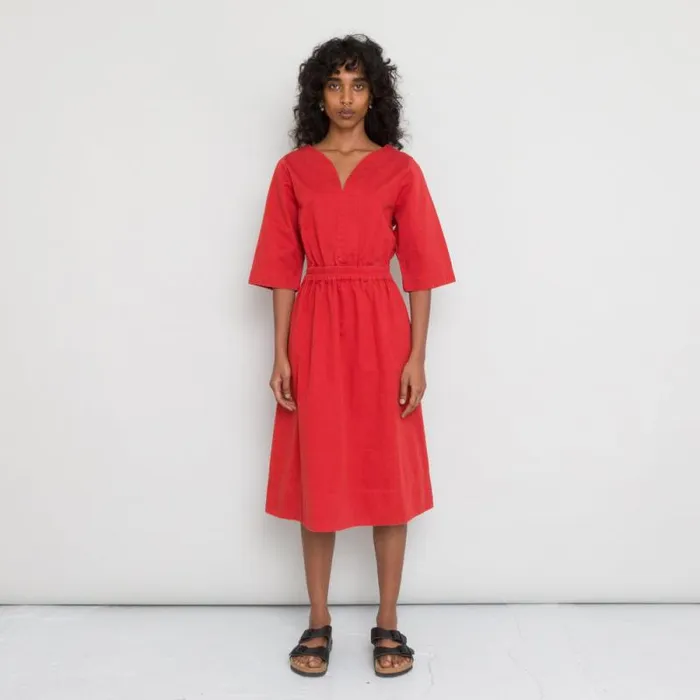 Folk Clothing Skirts Gathered Dress 8211 Vermilion Canvas 8211 Womens