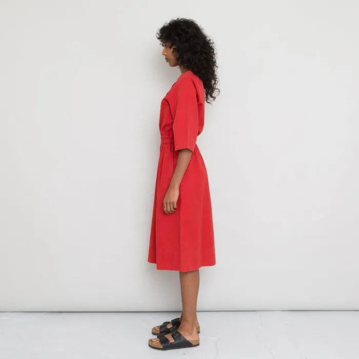 Folk Clothing Skirts Gathered Dress 8211 Vermilion Canvas 8211 Womens