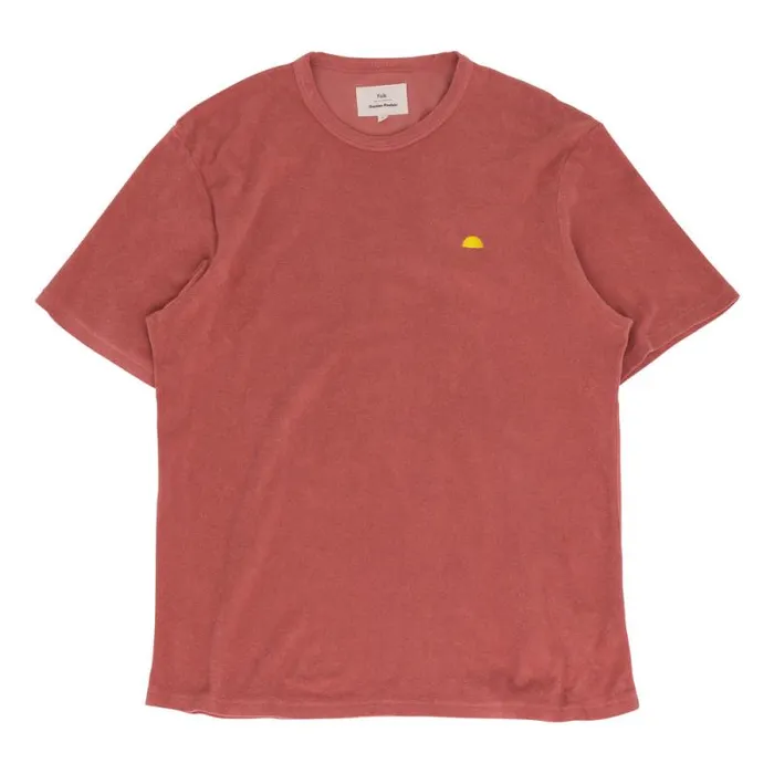 Folk Clothing TShirts Relaxed Assembly Tee 8211 Dark Coral Terry DP 8211 Mens