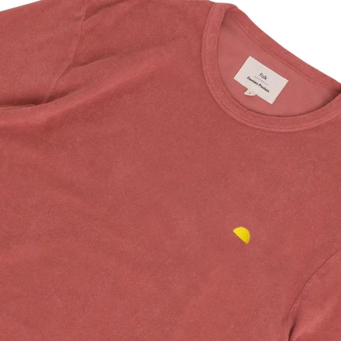 Folk Clothing TShirts Relaxed Assembly Tee 8211 Dark Coral Terry DP 8211 Mens