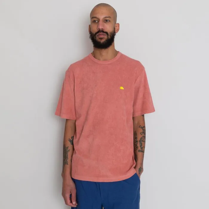 Folk Clothing TShirts Relaxed Assembly Tee 8211 Dark Coral Terry DP 8211 Mens