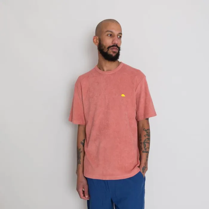 Folk Clothing TShirts Relaxed Assembly Tee 8211 Dark Coral Terry DP 8211 Mens