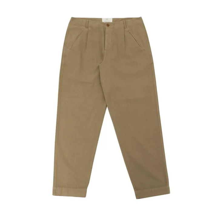 Folk Clothing Trousers Assembly Pant 8211 Olive Herringbone 8211 Mens