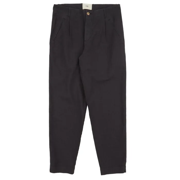 Folk Clothing Trousers Assembly Pant 8211 Soft Black Linen 8211 Mens
