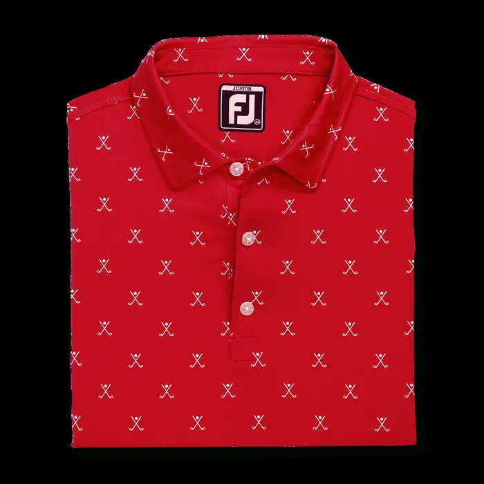 FootJoy Apparel WomenMen Golf Print Shirt Junior Red