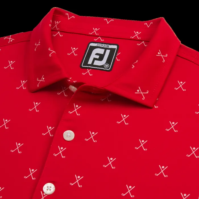FootJoy Apparel WomenMen Golf Print Shirt Junior Red