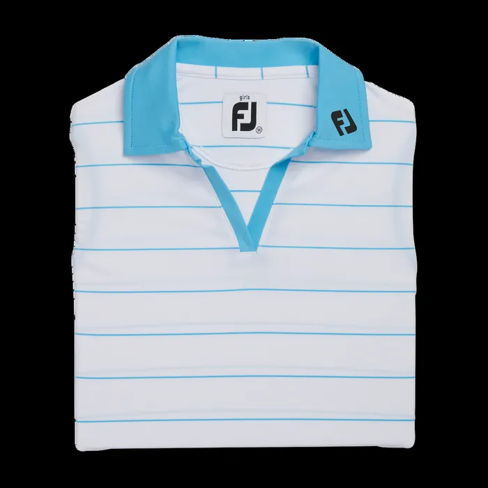 FootJoy Apparel WomenMen Junior Girl Sleeveless Shirt 8211 FJ Tour Logo White Aqua