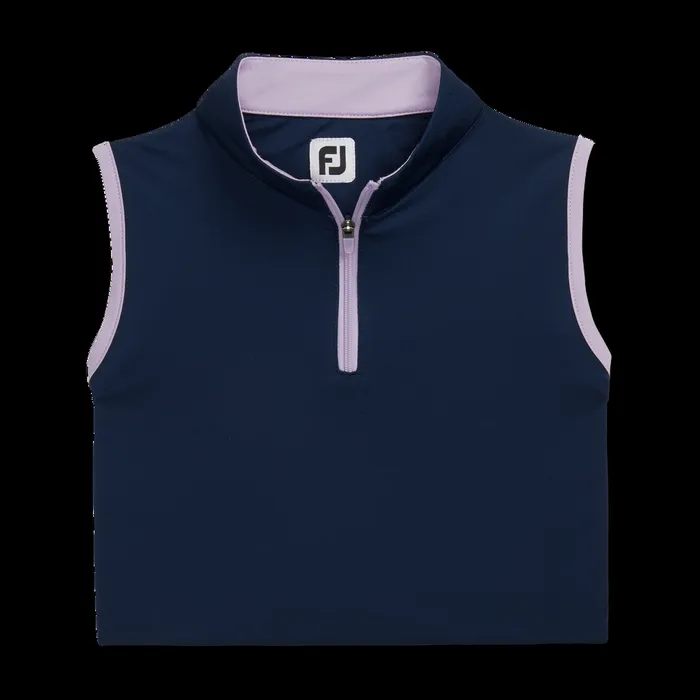 FootJoy Apparel WomenMen Sleeveless QuarterZip Junior Girl Navy