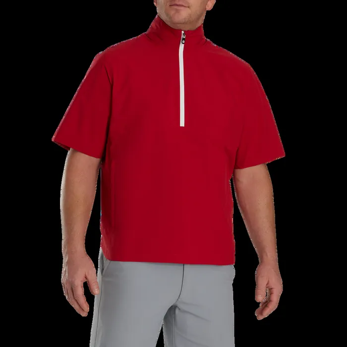 FootJoy Outer Layers Men HydroLite X Short Sleeve Rain Shirt Dark Red
