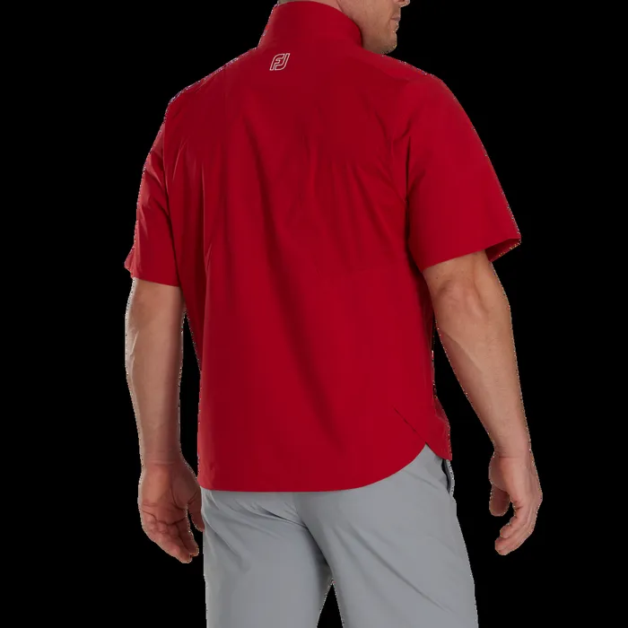 FootJoy Outer Layers Men HydroLite X Short Sleeve Rain Shirt Dark Red