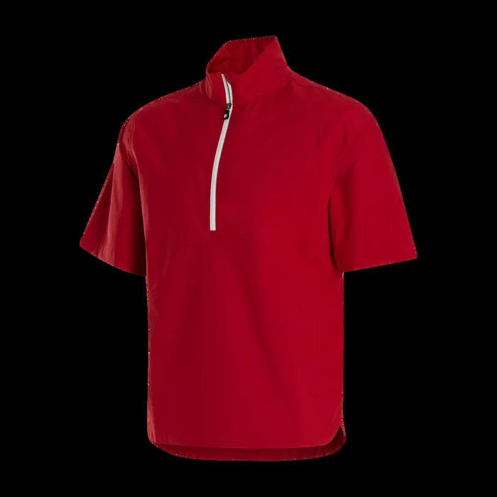 FootJoy Outer Layers Men HydroLite X Short Sleeve Rain Shirt Dark Red