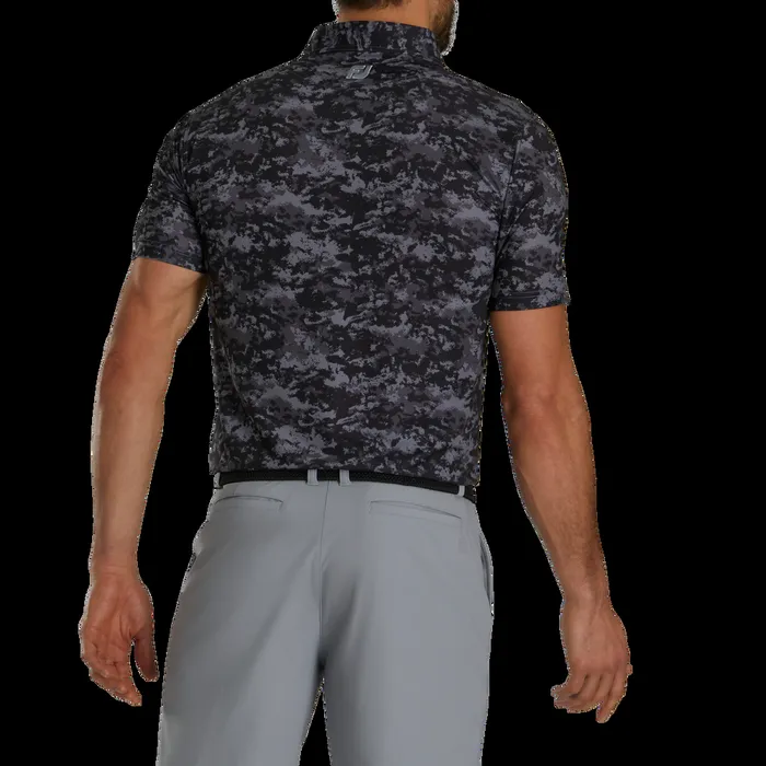 FootJoy Shirts Men Athletic Fit Cloud Camo Lisle Black FootJoy Shirts Men Athletic Fit Cloud Camo Lisle Black