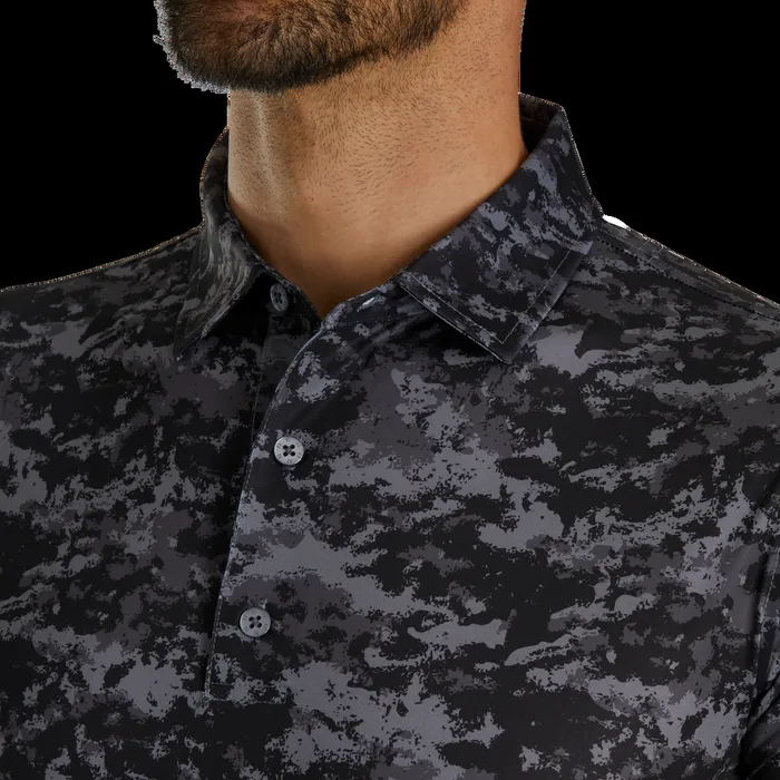 FootJoy Shirts Men Athletic Fit Cloud Camo Lisle Black FootJoy Shirts Men Athletic Fit Cloud Camo Lisle Black