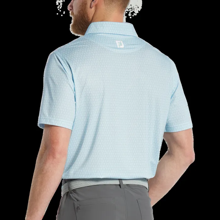 FootJoy Shirts Men Salamander Lisle Lake Blue White