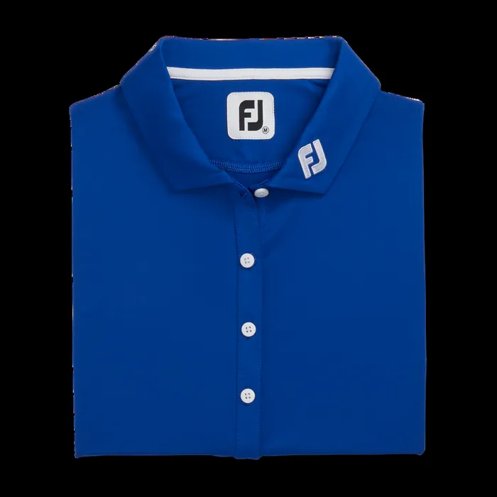 FootJoy Shirts Women Solid Lisle Sleeveless FJ Tour Collar Cobalt FootJoy Shirts Women Solid Lisle Sleeveless FJ Tour Collar Cobalt