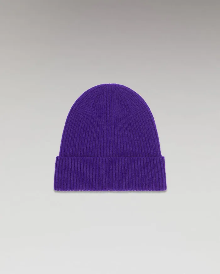 From Future Cashmere Beanies Cuffed Beanie With Small Ribs Winter Purple