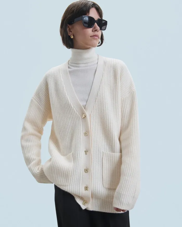 From Future Cashmere Cardigans Women Cardigan Sweater White