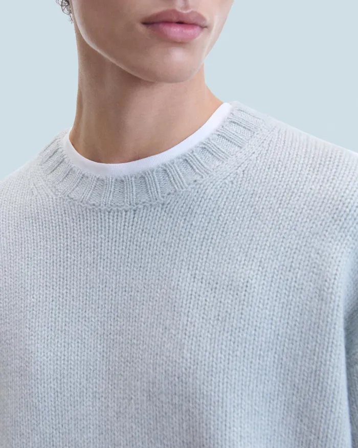 From Future Cashmere Sweaters Men Crewneck Sweater Gray Stone