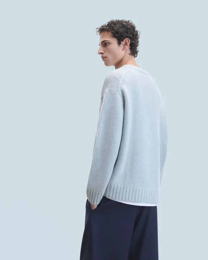 From Future Cashmere Sweaters Men Crewneck Sweater Gray Stone