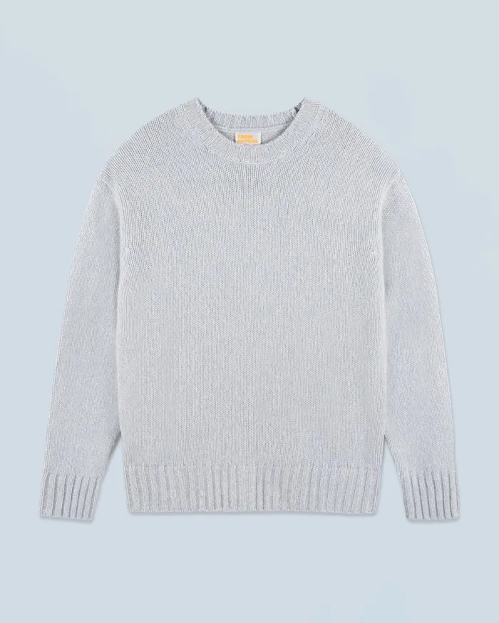 From Future Cashmere Sweaters Men Crewneck Sweater Gray Stone