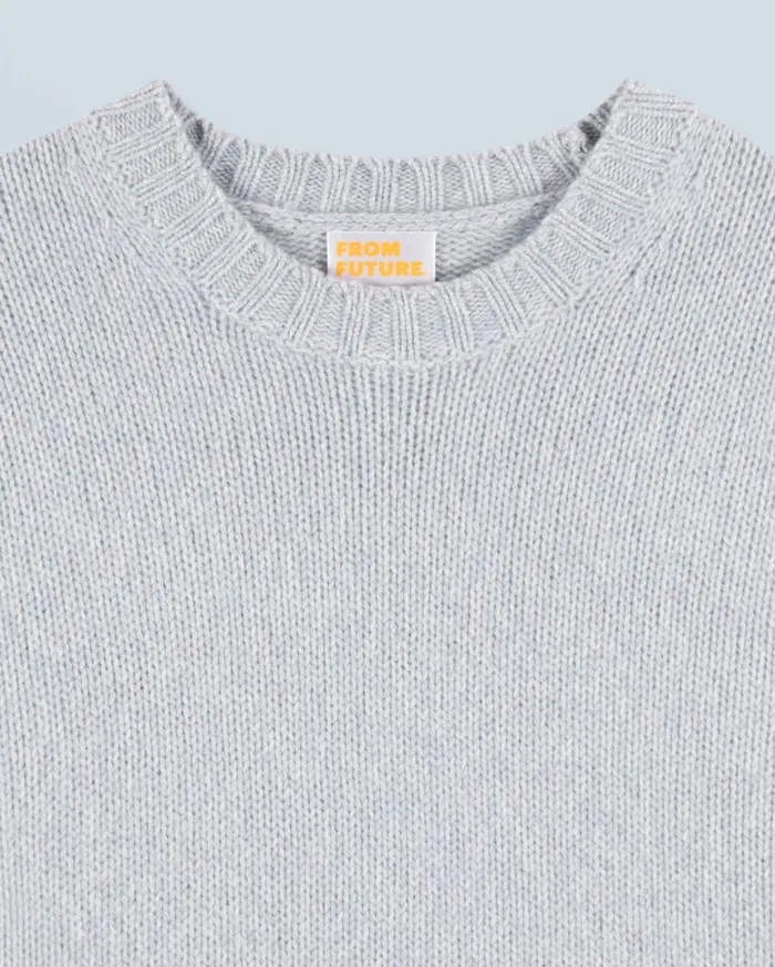From Future Cashmere Sweaters Men Crewneck Sweater Gray Stone